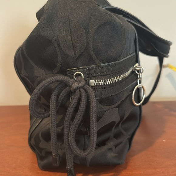 Coach, Poppy Daisy, black signature tote, red lining large - Picture 11 of 16